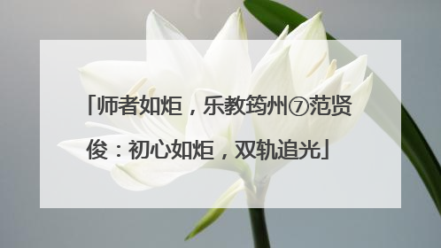 师者如炬，乐教筠州⑦范贤俊：初心如炬，双轨追光