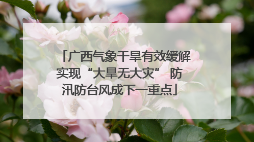 广西气象干旱有效缓解实现“大旱无大灾” 防汛防台风成下一重点