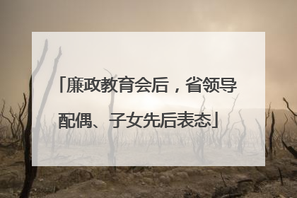 廉政教育会后，省领导配偶、子女先后表态