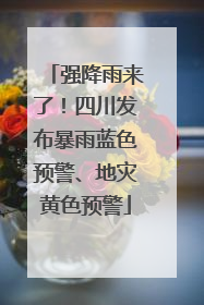 强降雨来了！四川发布暴雨蓝色预警、地灾黄色预警