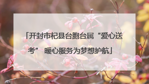 开封市杞县台胞台属“爱心送考” 暖心服务为梦想护航