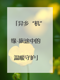 异乡“机”缘-旅途中的温暖守护