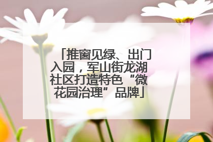 推窗见绿、出门入园，军山街龙湖社区打造特色“微花园治理”品牌