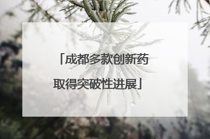 成都多款创新药取得突破性进展
