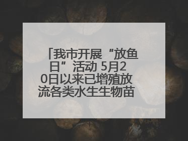 我市开展“放鱼日”活动 5月20日以来已增殖放流各类水生生物苗种5.1亿单位
