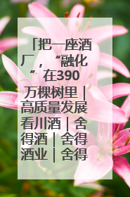 把一座酒厂，“融化”在390万棵树里｜高质量发展看川酒｜舍得酒｜舍得酒业｜舍得老酒｜沱牌酒
