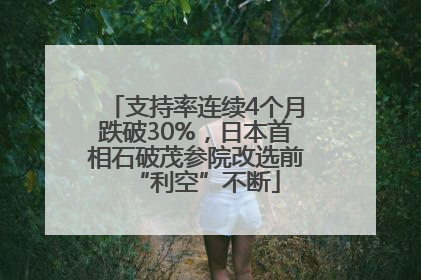 支持率连续4个月跌破30%，日本首相石破茂参院改选前“利空”不断