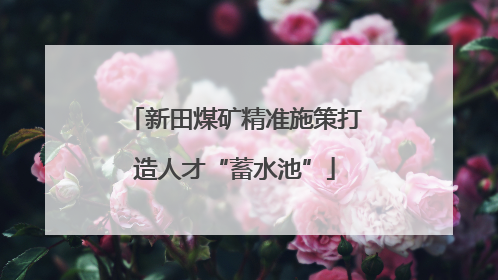 新田煤矿精准施策打造人才“蓄水池”