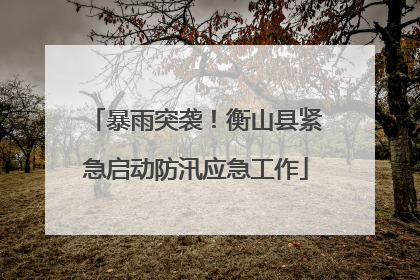 暴雨突袭！衡山县紧急启动防汛应急工作