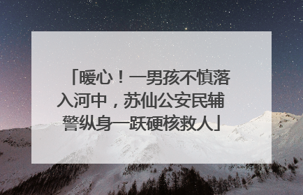 暖心！一男孩不慎落入河中，苏仙公安民辅警纵身一跃硬核救人