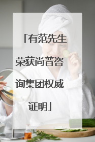 有范先生荣获尚普咨询集团权威证明