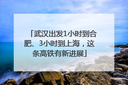 武汉出发1小时到合肥、3小时到上海，这条高铁有新进展