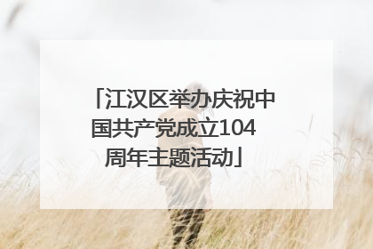 江汉区举办庆祝中国共产党成立104周年主题活动
