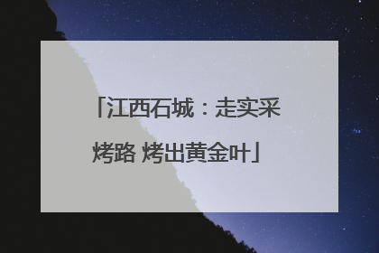 江西石城：走实采烤路 烤出黄金叶