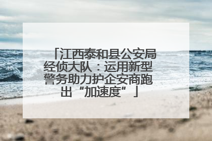 江西泰和县公安局经侦大队：运用新型警务助力护企安商跑出“加速度”