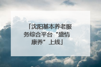 沈阳基本养老服务综合平台“盛情康养”上线