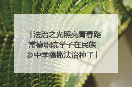 法治之光照亮青春路 常德职院学子在民族乡中学播撒法治种子
