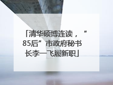 清华硕博连读，“85后”市政府秘书长李一飞履新职