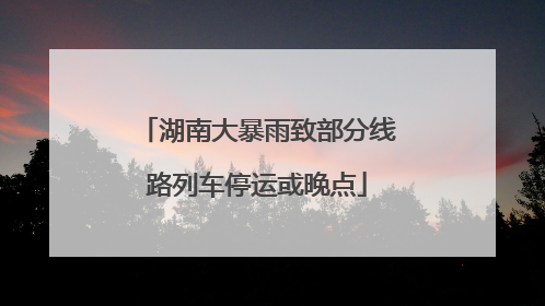 湖南大暴雨致部分线路列车停运或晚点