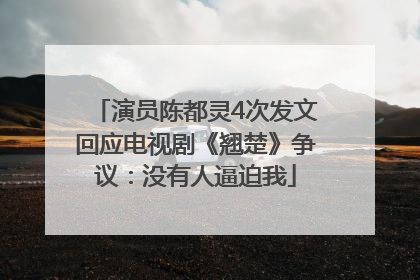 演员陈都灵4次发文回应电视剧《翘楚》争议：没有人逼迫我