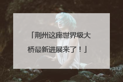 荆州这座世界级大桥最新进展来了！