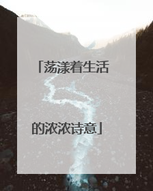 荡漾着生活的浓浓诗意