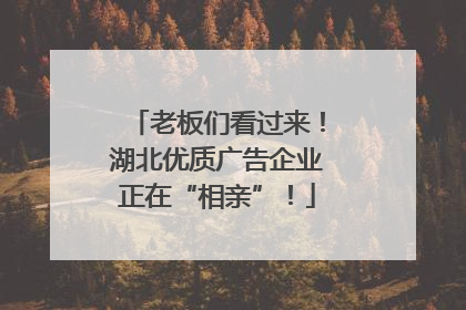 老板们看过来！湖北优质广告企业正在“相亲”！