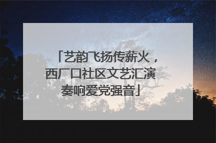 艺韵飞扬传薪火，西厂口社区文艺汇演奏响爱党强音