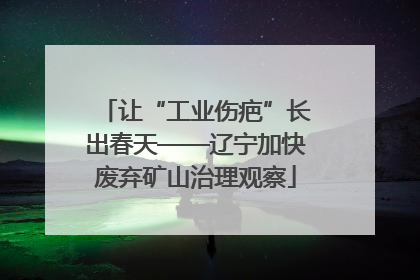 让“工业伤疤”长出春天——辽宁加快废弃矿山治理观察