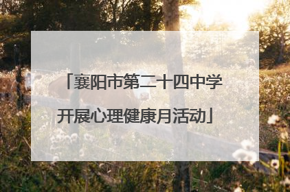 襄阳市第二十四中学开展心理健康月活动