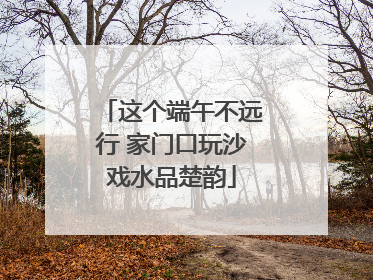 这个端午不远行 家门口玩沙戏水品楚韵