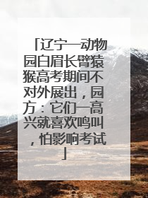 辽宁一动物园白眉长臂猿猴高考期间不对外展出，园方：它们一高兴就喜欢鸣叫，怕影响考试
