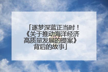 逐梦深蓝正当时！《关于推动海洋经济高质量发展的提案》背后的故事