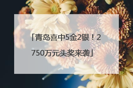 青岛喜中5金2银！2750万元头奖来袭