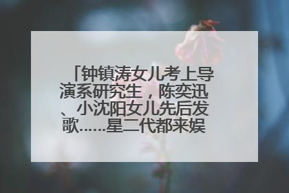 钟镇涛女儿考上导演系研究生，陈奕迅、小沈阳女儿先后发歌……星二代都来娱乐圈上班了