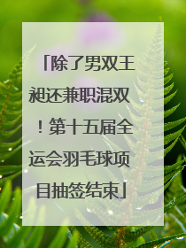 除了男双王昶还兼职混双！第十五届全运会羽毛球项目抽签结束