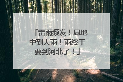 雷雨频发！局地中到大雨！雨终于要到河北了！