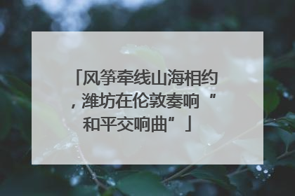 风筝牵线山海相约，潍坊在伦敦奏响“和平交响曲”
