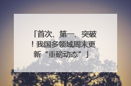 首次、第一、突破！我国多领域周末更新“重磅动态”