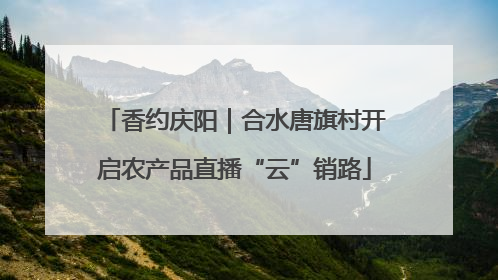 香约庆阳｜合水唐旗村开启农产品直播“云”销路