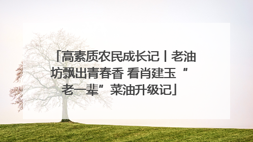 高素质农民成长记丨老油坊飘出青春香 看肖建玉“老一辈”菜油升级记