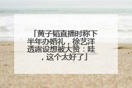 黄子韬直播时称下半年办婚礼，徐艺洋透露设想被大赞：哇，这个太好了