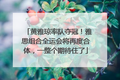 黄雅琼率队夺冠！雅思组合全运会将再度合体，一整个期待住了