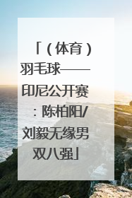 （体育）羽毛球——印尼公开赛：陈柏阳/刘毅无缘男双八强