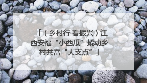 （乡村行·看振兴）江西安福“小西瓜”撬动乡村共富“大支点”