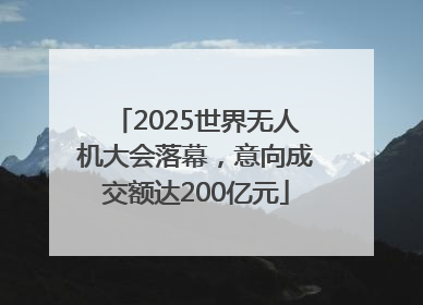 2025世界无人机大会落幕，意向成交额达200亿元