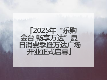 2025年“乐购金台 畅享万达”夏日消费季暨万达广场开业正式启幕