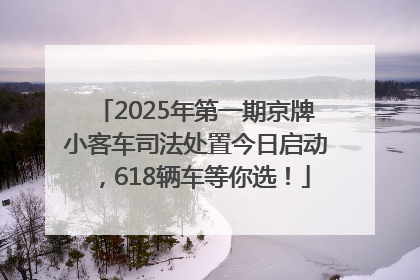 2025年第一期京牌小客车司法处置今日启动，618辆车等你选！