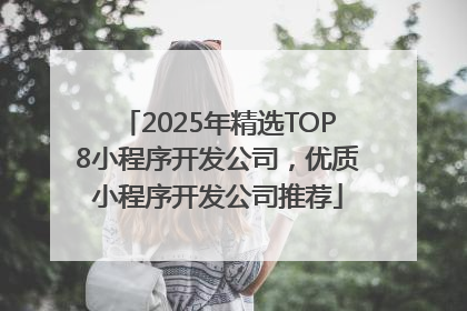 2025年精选TOP8小程序开发公司，优质小程序开发公司推荐