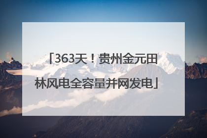 363天！贵州金元田林风电全容量并网发电